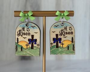 Easter Cross Earrings, He Is Risen, Easter earrings